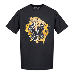 Versace/范思哲VJ 男士奢潮时尚休闲印花短袖T恤 79GAHE01 CJ00T