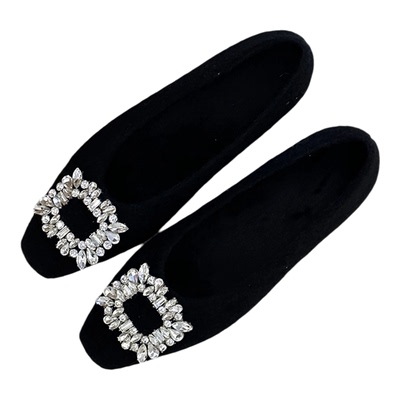 内增高水钻加绒保暖玛丽珍单鞋女