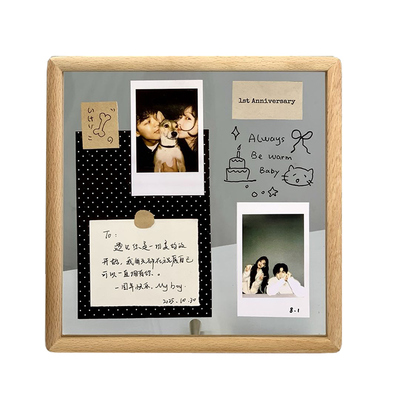 时几初黑白波点diy手写信相框