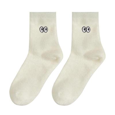 毛茸茸保暖冬季搞怪表情女袜