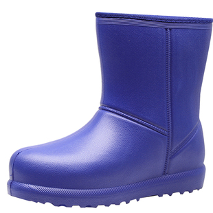 冬季加绒一体雨鞋女保暖防滑雨靴中筒超轻泡沫厨房防水水鞋不累脚