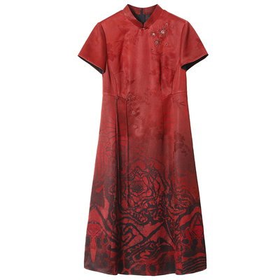 高端香云纱桑蚕丝连衣裙女