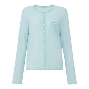 Petit Bari法式简约卷边圆领薄款绵羊毛针织开衫女 2026早春款