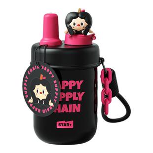 世大家保温杯女生高颜值水杯小巧便携吸管杯316不锈钢带茶漏杯子