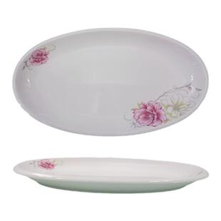 盘子家用陶瓷菜盘创意防烫手碟子餐盘12英寸椭圆形加厚超厚鱼盘子