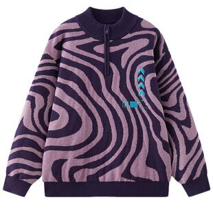 MQD童装儿童半开襟加厚保暖毛衣2025冬季新款男女童半高领针织衫