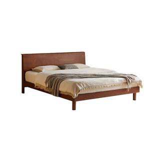 帕沙曼 实木床1米8双人床中古风卧室床1.5米床架复古木床政府补贴