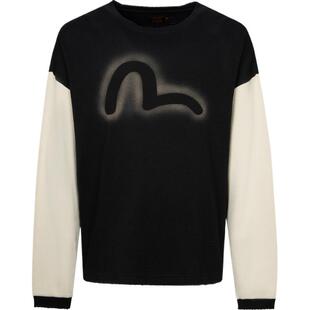 EVISU CapsuleZero复古胶囊系列喷涂海鸥美式插肩袖卫衣