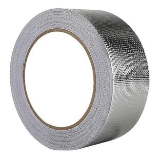 玻纤布铝箔胶带耐热耐高温加厚空调外机管子保护套保温油烟机灶台隔热锡纸贴防油水槽胶布自粘防水包防晒胶带