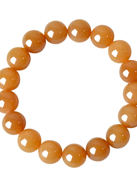 凤飞凰和田玉糖玉圆珠手串红润