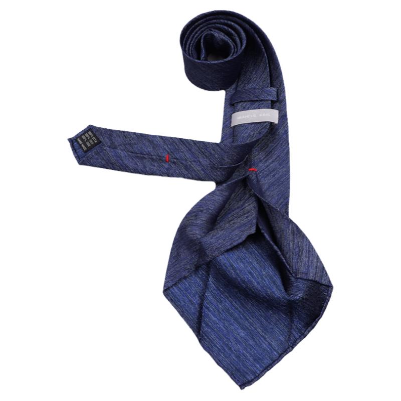 意式那不勒斯七折真丝领带男士桑蚕丝纯手工卷边飘逸薄款羊毛内衬