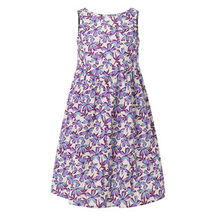 Little Naive儿童度假连衣裙夏季纯棉印花碎花裙女童后露背背心裙