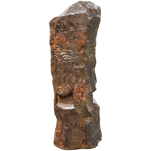 水磨坊创意仿石三面佛像禅意空间布置茶室会所入户玄关装饰小摆件