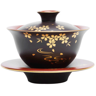 宜兴紫砂三才杯盖碗单个茶碗带盖泡茶杯大号防烫陶瓷功夫茶具套装