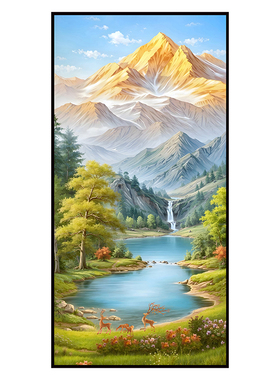 金山聚宝盆玄关自粘贴画入户正对门装饰贴画走廊过道贴画风景壁画