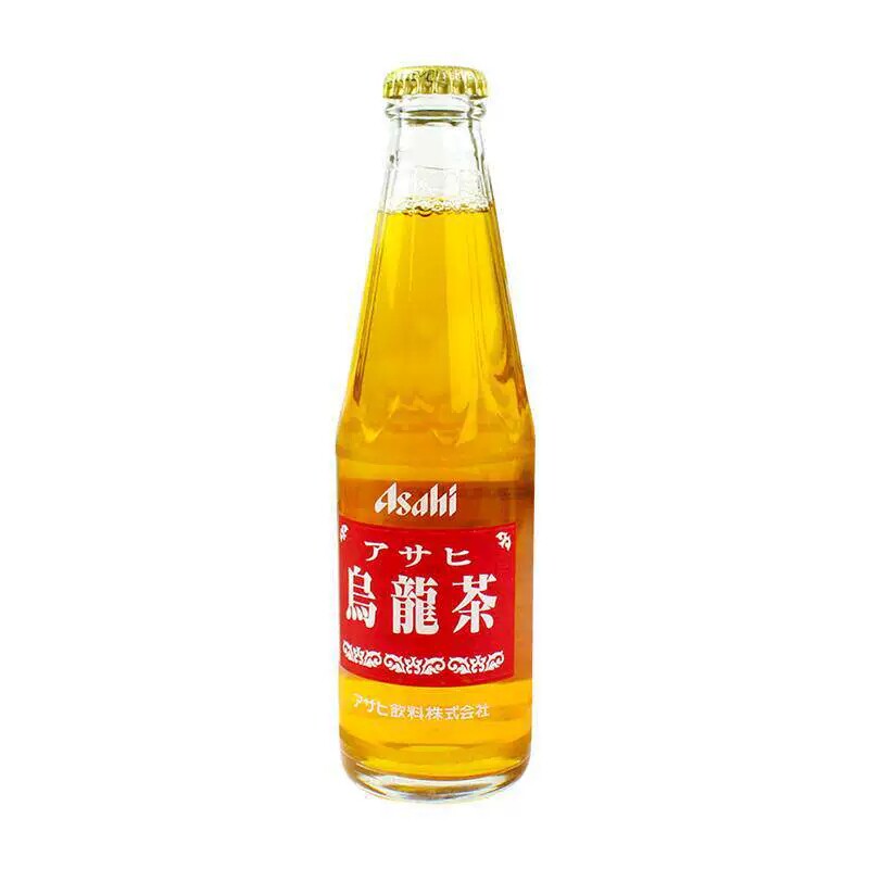 整箱24瓶带框日本进口ASAHI朝日乌龙茶玻璃瓶饮料网红人气茶饮