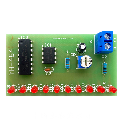 CD4017+NE555十路流水灯套件电子制作散件LED灯电路板套件YH-484