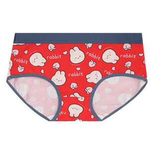 喜庆画内原创本命年莫代尔棉内裤女柔软大红女士内裤三角裤单条