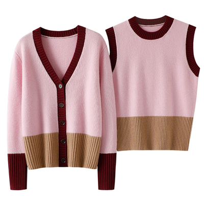 启超官方高端100%纯山羊绒套装