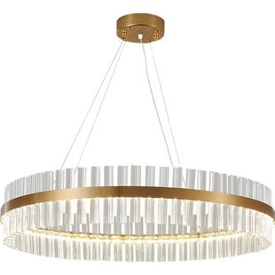 北欧后现代吊灯简约客厅餐厅灯水晶灯LED圆环卧室书房灯全屋灯具