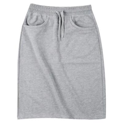 休闲风纯棉松紧腰卫衣半身裙