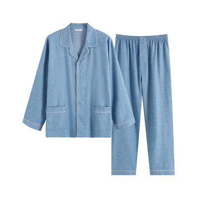 男士长袖长裤家居服睡衣套装