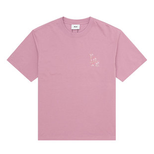 【自营】MLB短袖男装女装新款粉色圆领时尚T恤透气训练休闲上衣