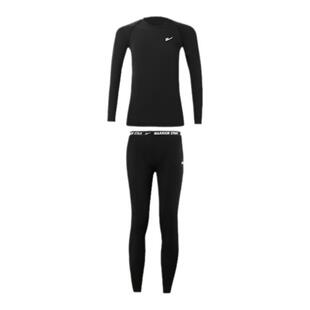 回力运动滑雪速干衣内胆女冬户外压缩打底排汗紧身衣跑步登山套装