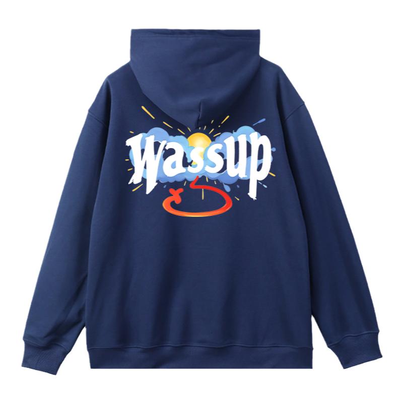 WASSUP云朵彩虹连帽卫衣男女款
