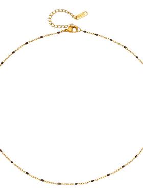 杨采钰钛钢不掉色女短项链细