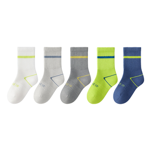 儿童运动袜子男童纯棉春秋a类10A抗菌防臭吸汗大童男孩学生中筒袜