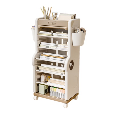 英禾书架桌边绘本架子侧边可移动收纳架家用落地收纳整理置物架