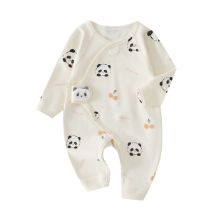 婴儿衣服a类纯棉新生儿男女宝宝连体衣春秋款打底护肚和尚服哈衣