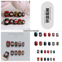 Cartoon cute girl, fresh and innocent false nail patches, sun egg strawberry, elk bear flower, wearable nail art hard sheets thumbnail 3