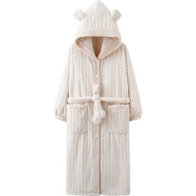 思莉太太奶fufu毛绒睡袍浴袍长袍