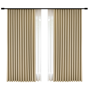 卧室遮阳窗帘全遮光2025新款高级感客厅奶油风挂钩式飘窗防晒隔热