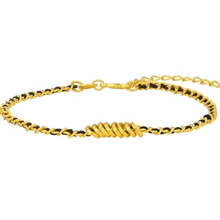 潮宏基臻金弘足金手链古法黄金手绳盘缠金本命年红绳礼物女 计价