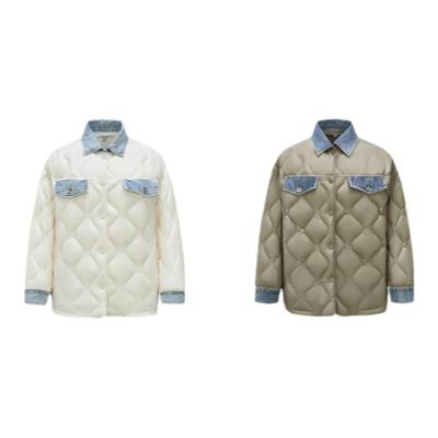 森马拼接防水抗静电中长羽绒服女