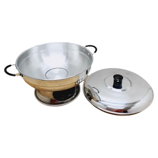 泰国铝锅泰国冬阴功火锅边炉泰式厨房工具老挝木炭火锅冬阴功锅