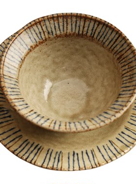 美浓烧日本进口陶瓷日本圆形菜盘