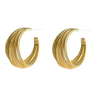 2025新款哑光C型金属风镀金耳饰925银针潮女耳环饰品