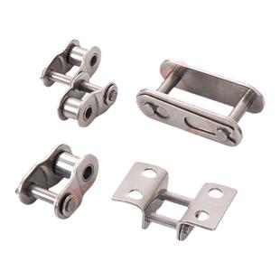 304不锈钢链条弯板全接头半扣3分06B4分08B5分10A6分12A1寸16A20A