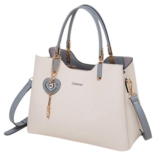 歌诗嫚2026年新款气质中年妈妈包优雅女士斜挎包大容量真皮手提包