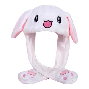 网红耳朵一捏会动的发光兔子帽儿童闪光趣萌可爱毛绒保暖帽子礼物