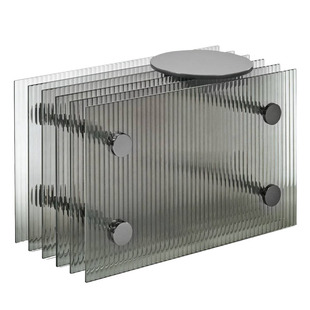 北欧极简叠层防爆玻璃茶几横竖两用边几创意客厅家用竖纹玻璃桌子