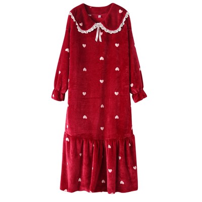 珊瑚绒睡裙加厚加厚长款大码可爱