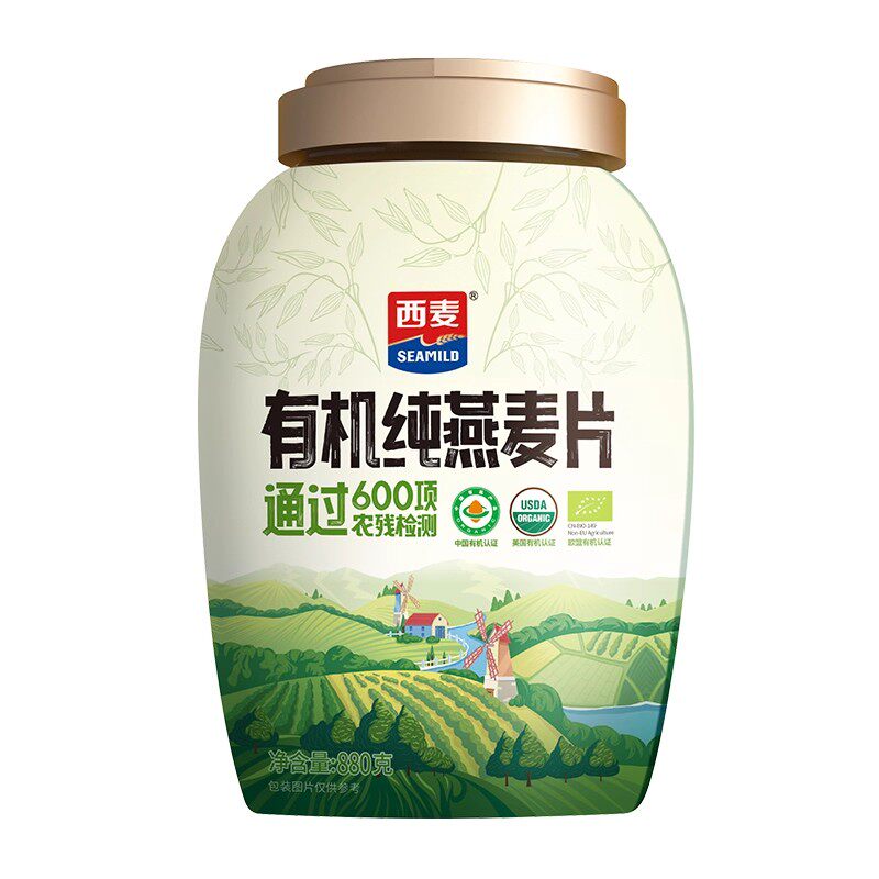 西麦有机纯燕麦片罐装880g