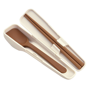 日本进口膳魔师专柜儿童筷子勺子套装学生便携餐具带收纳盒长柄