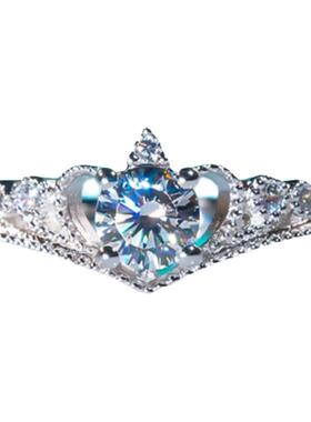 皇冠精致微镶戒指镶嵌进口莫桑钻