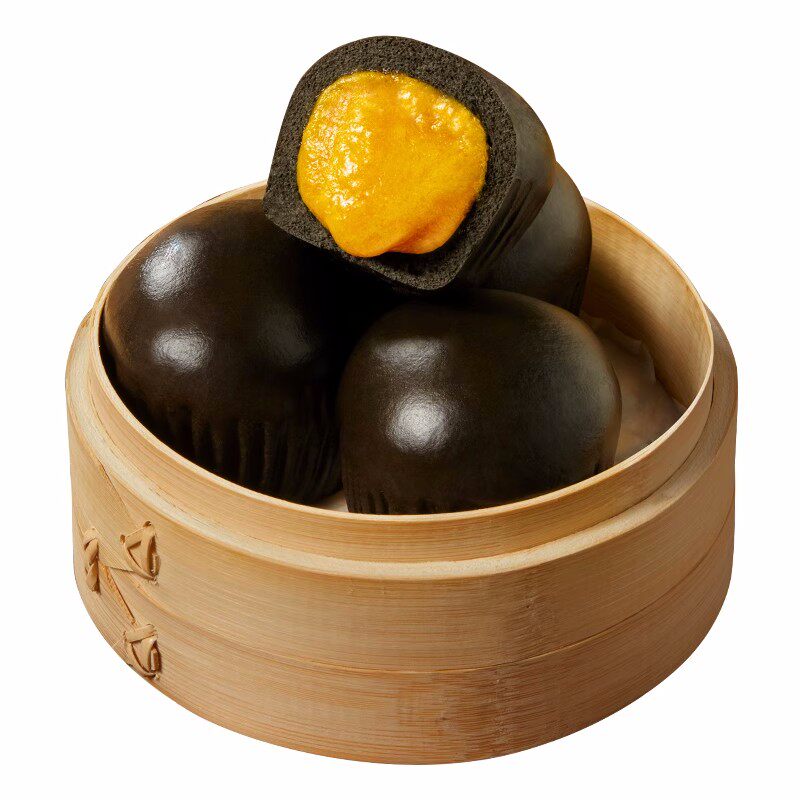 黑金流沙包乌金包广东茶楼早茶点心面点蛋黄流心爆浆包270g*16包